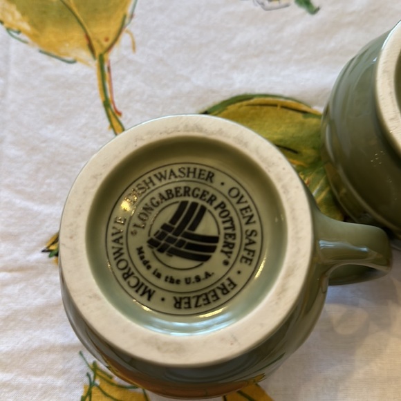 Longaberger Sage cream and sugar. Made in the USA.